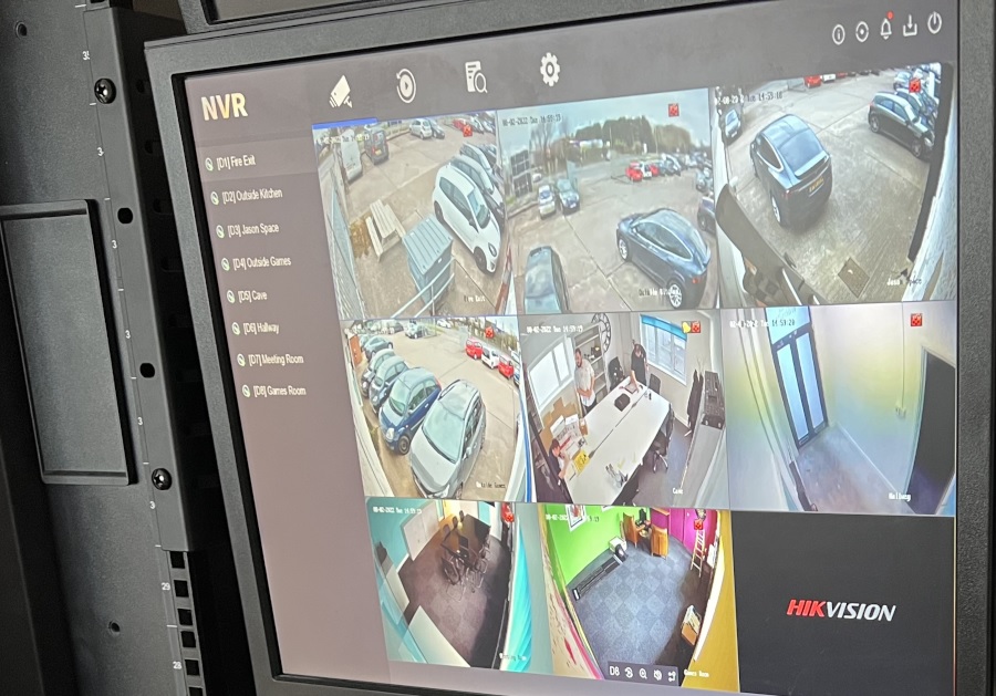 Office security camera monitors